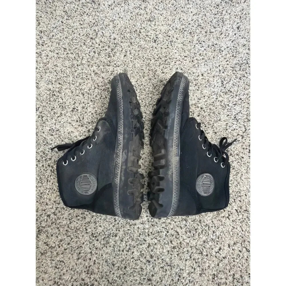 Palladium Pampa Hi Boots Mens 5.5 Womens 7 Black Chukka Canvas Lace Up